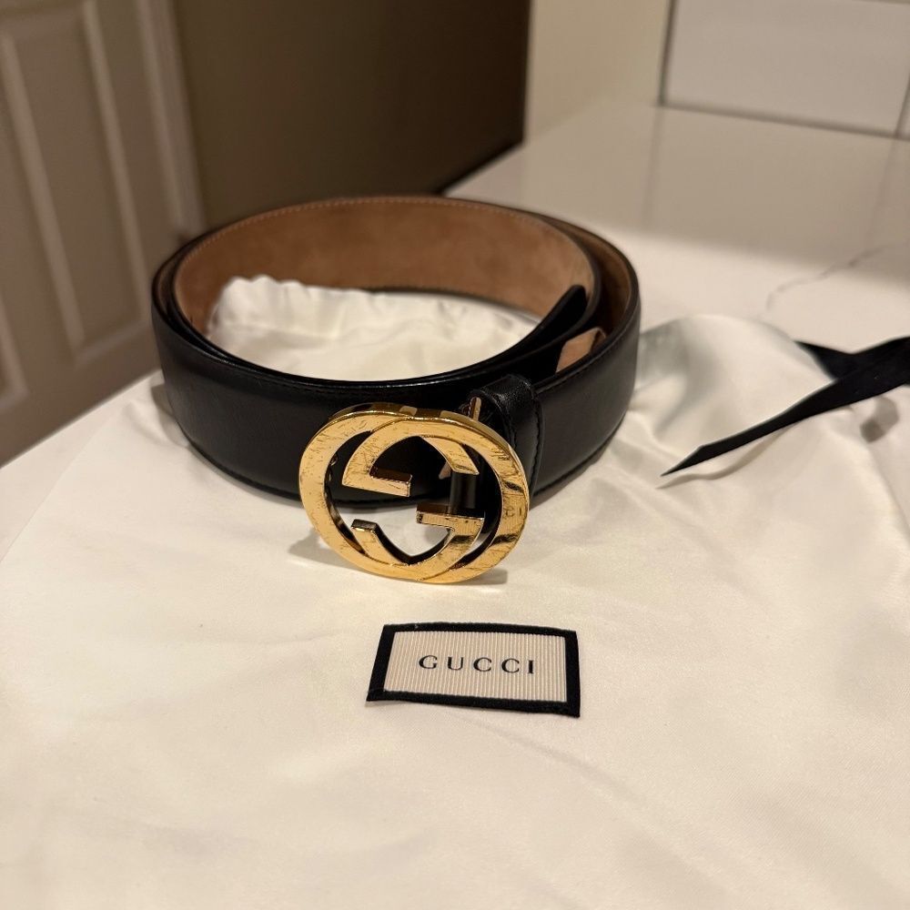 Gucci Women’s Black Belt with Interlocking G buckle - Picture 3 of 8